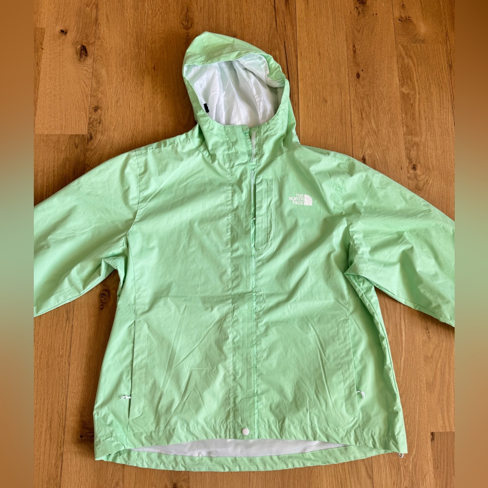 The North Face Women’s Hooded Rain Jacket Mint Green Lightweight XL XXL